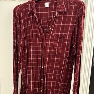 Burgundy Plaid Shirt